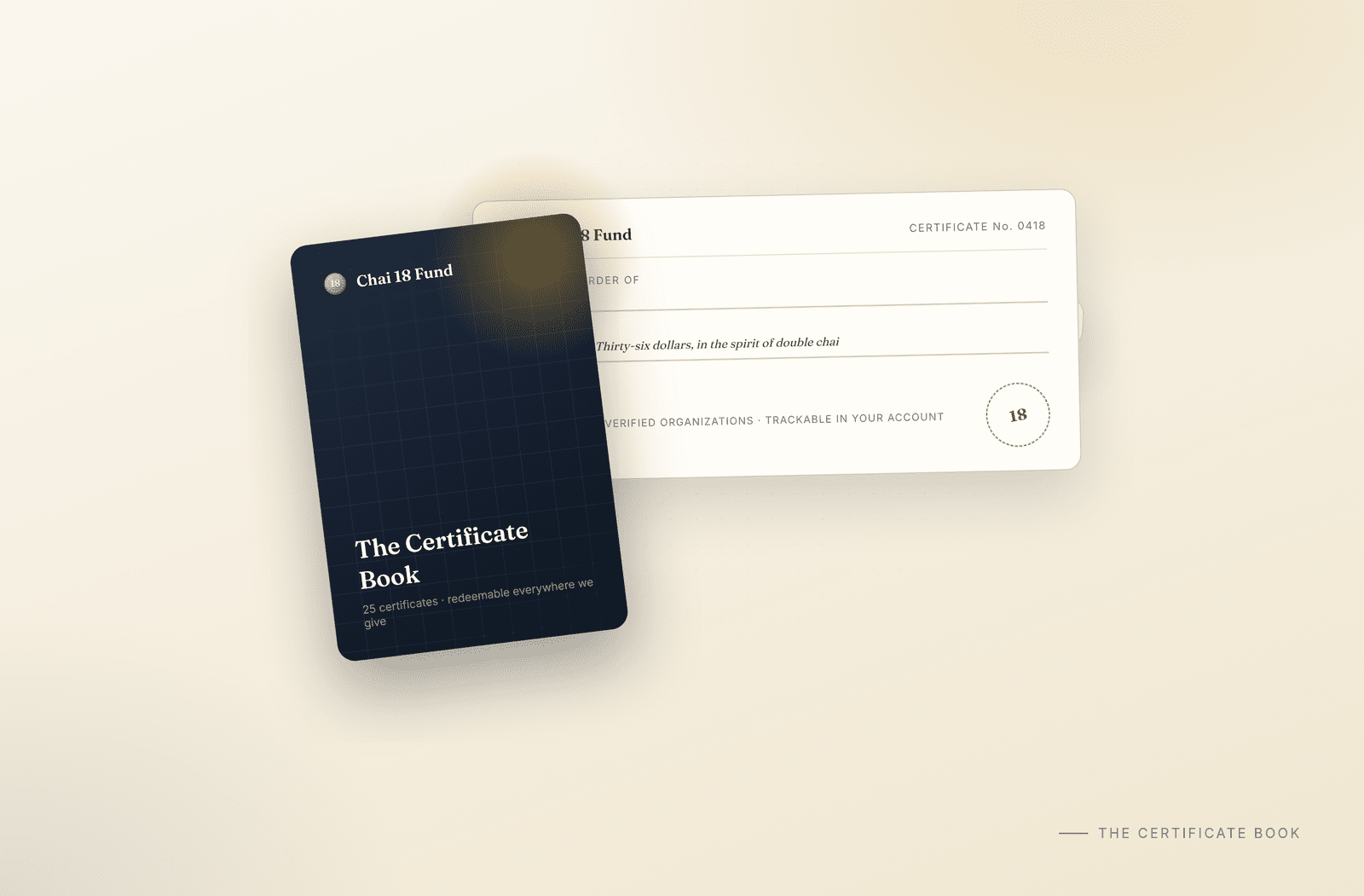 The Chai 18 Certificate Book